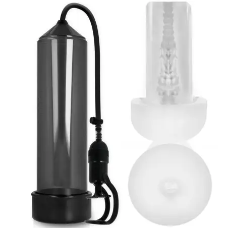 PUMP ADDICTED - BOMBA ERECCIÓN RX5 BLACK CON MASTURBADOR Bomba Alargadora Pene