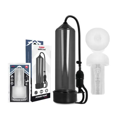 PUMP ADDICTED - BOMBA ERECCIÓN RX5 BLACK CON MASTURBADOR Bomba Alargadora Pene