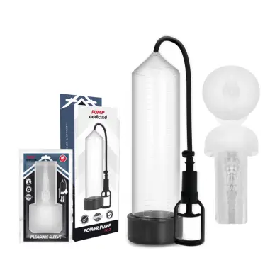 PUMP ADDICTED - BOMBA ERECCIÓN RX7 TRANSPARENTE CON MASTURBADOR Bomba Alargadora Pene