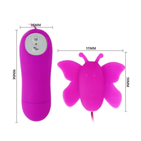 BAILE - ESTIMULADOR DE CLÍTORIS MARIPOSA LOVE EGGS 12 VELOCIDADES LILA CONTROL REMOTO Mini vibradores