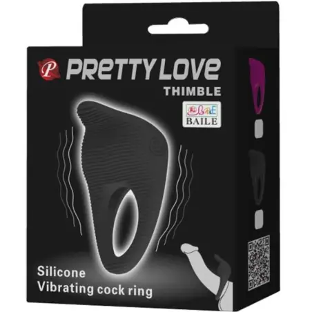 PRETTY LOVE - THIMBLE ANILLO VIBRADOR NEGRO Anillos con Vibración