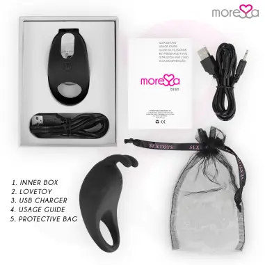 MORESSA - BRAD PREMIUM SILICONE RECARGABLE NEGRO Anillos con Vibración