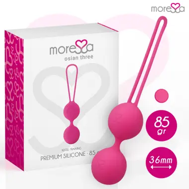 MORESSA - OSIAN THREE ENTRENAMIENTO SUELO PELVICO 85 gr PREMIUM SILICONA ROSA Bolas Silicona
