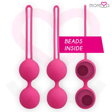 MORESSA - OSIAN THREE ENTRENAMIENTO SUELO PELVICO 85 gr PREMIUM SILICONA ROSA Bolas Silicona