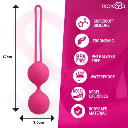 MORESSA - OSIAN THREE ENTRENAMIENTO SUELO PELVICO 85 gr PREMIUM SILICONA ROSA Bolas Silicona