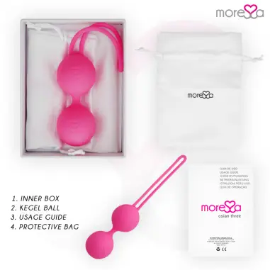 MORESSA - OSIAN THREE ENTRENAMIENTO SUELO PELVICO 85 gr PREMIUM SILICONA ROSA Bolas Silicona