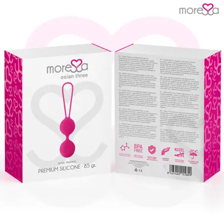 MORESSA - OSIAN THREE ENTRENAMIENTO SUELO PELVICO 85 gr PREMIUM SILICONA ROSA Bolas Silicona