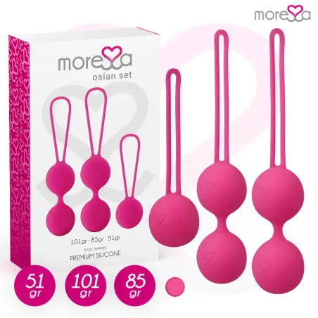 MORESSA - OSIAN SET PREMIUM SILICONA ROSA (Osian One - 51 g | Osian Two - 101 g | Osian Three 85 g) 