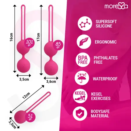 MORESSA - OSIAN SET PREMIUM SILICONA ROSA (Osian One - 51 g | Osian Two - 101 g | Osian Three 85 g) 