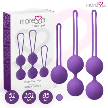 MORESSA - OSIAN SET Osian One 51 Gr / Osian Two 101 Gr / Osian Three 85 gr PREMIUM SILICONA LILA 