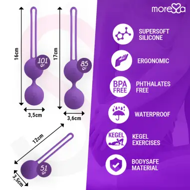 MORESSA - OSIAN SET Osian One 51 Gr / Osian Two 101 Gr / Osian Three 85 gr PREMIUM SILICONA LILA 
