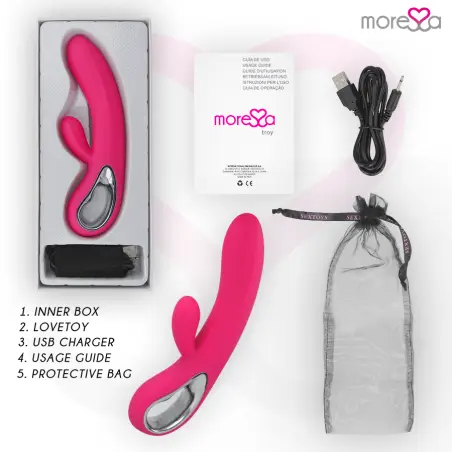 MORESSA - TROY MASAJEADOR PUNTO G Y CLITORIS PREMIUM SILICONE RECARGABLE 
