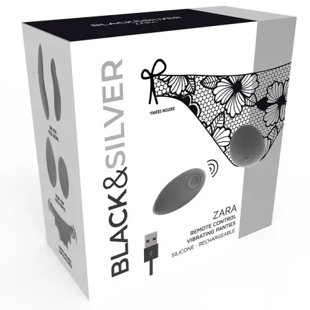 BLACK&SILVER - ZARA ESTIMULADOR CONTROL REMOTO CON PANTY GRATIS 