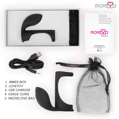 MORESSA - BRANDON POTENTE ANILLO VIBRADOR CON FUNDA DE ENGROSAMIENTO MASCULINO 
