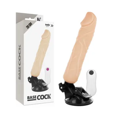 BASECOCK - VIBRADOR REALÍSTICO CONTROL REMOTO NATURAL 20 CM -O- 4 CM 