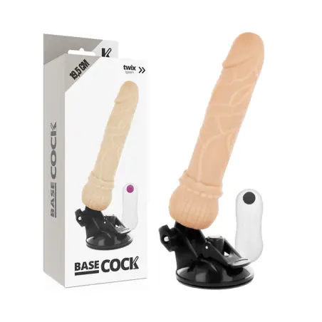BASECOCK - VIBRADOR REALÍSTICO CONTROL REMOTO NATURAL 19.5 CM -O- 4 CM 