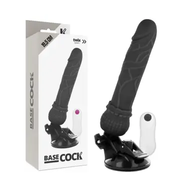 BASECOCK - VIBRADOR REALÍSTICO CONTROL REMOTO NEGRO 19.5 CM -O- 4 CM 
