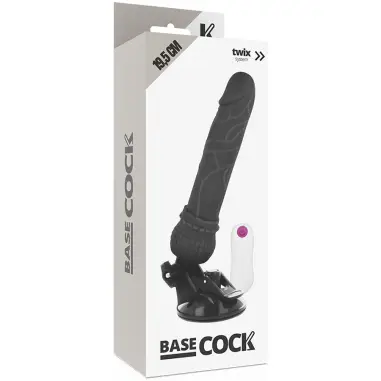 BASECOCK - VIBRADOR REALÍSTICO CONTROL REMOTO NEGRO 19.5 CM -O- 4 CM 