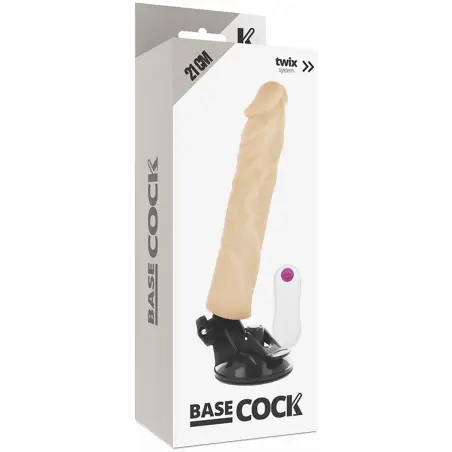 BASECOCK - VIBRADOR REALÍSTICO CONTROL REMOTO NATURAL 21 CM -O- 4 CM 
