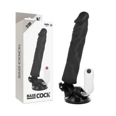 BASECOCK - VIBRADOR REALÍSTICO CONTROL REMOTO NEGRO 21 CM -O- 4 CM Vibradores control remoto