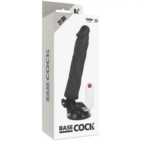 BASECOCK - VIBRADOR REALÍSTICO CONTROL REMOTO NEGRO 21 CM -O- 4 CM Vibradores control remoto