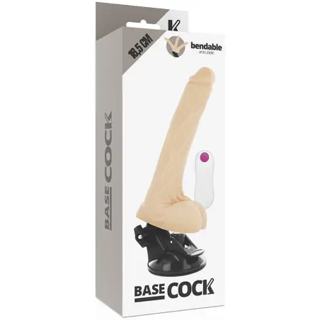 BASECOCK - VIBRADOR REALÍSTICO ARTICULABLE CONTROL REMOTO NATURAL 18.5 CM -O- 4 CM 