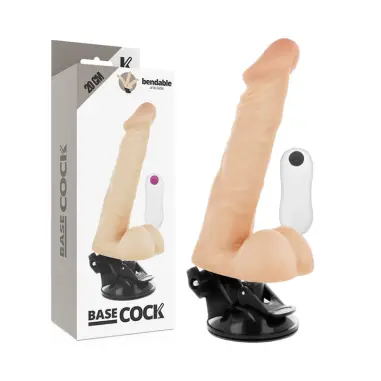 BASECOCK - VIBRADOR REALÍSTICO ARTICULABLE CONTROL REMOTO NATURAL 20 CM -O- 4.5 CM 