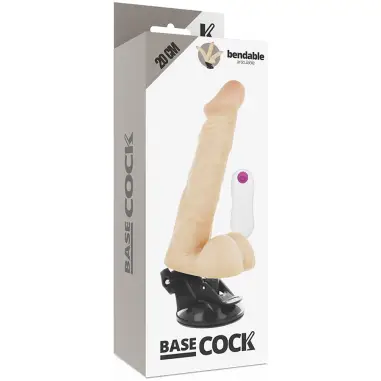 BASECOCK - VIBRADOR REALÍSTICO ARTICULABLE CONTROL REMOTO NATURAL 20 CM -O- 4.5 CM 