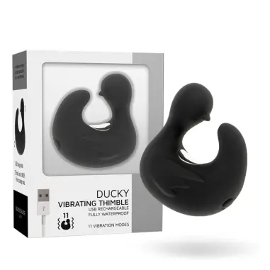 BLACK&SILVER - DEDAL PATO ESTIMULADOR DE SILICONA RECARGABLE DUCKYMANIA 
