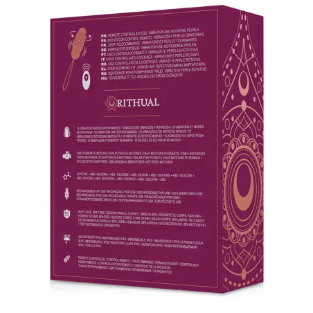RITHUAL - SITA HUEVO CONTROL REMOTO ROTACIÓN DE PERLAS + VIBRACIÓN 