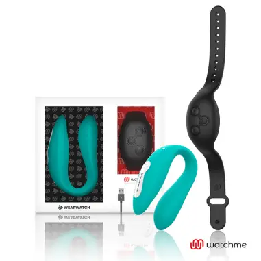 WEARWATCH - VIBRADOR DUAL TECHNOLOGY WATCHME AGUAMARINA / AZABACHE 
