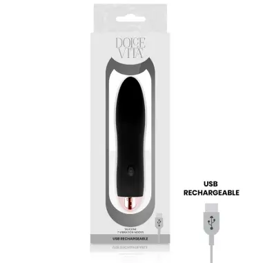 DOLCE VITA - VIBRADOR RECARGABLE FOUR NEGRO 7 VELOCIDADES 