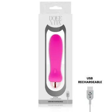 DOLCE VITA - VIBRADOR RECARGABLE FIVE ROSA 7 VELOCIDADES 