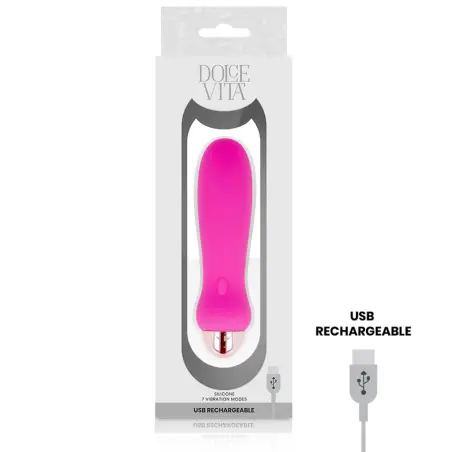 DOLCE VITA - VIBRADOR RECARGABLE FIVE ROSA 7 VELOCIDADES 