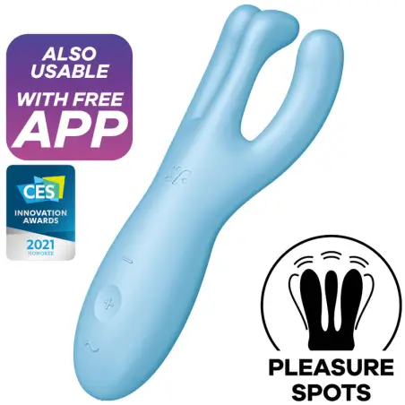 SATISFYER - THREESOME 4 VIBRADOR APP AZUL 