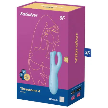 SATISFYER - THREESOME 4 VIBRADOR APP AZUL 