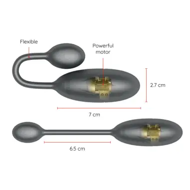 Denver Huevo Vibrador Negro 7 X 2.7 cm - APP Gratuita
