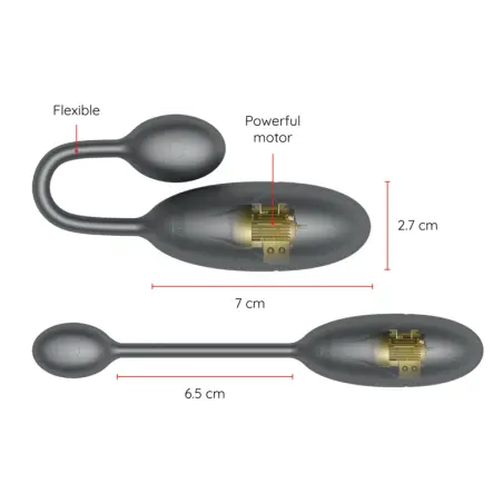Denver Huevo Vibrador Negro 7 X 2.7 cm - APP Gratuita