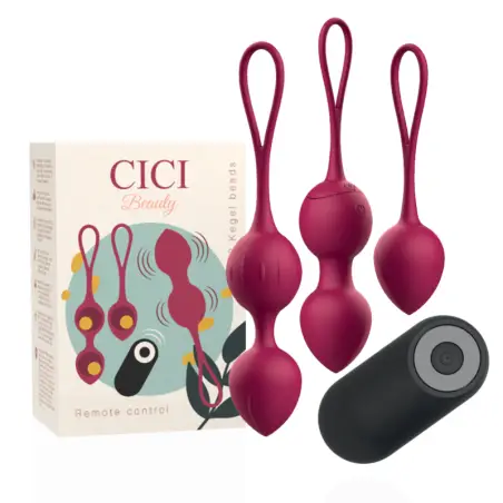 CICI BEAUTY - PREMIUM SILICONE 3 VIBRATING KEGEL BEADS REMOTE CONTROL 