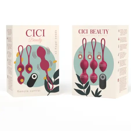 CICI BEAUTY - PREMIUM SILICONE 3 VIBRATING KEGEL BEADS REMOTE CONTROL 