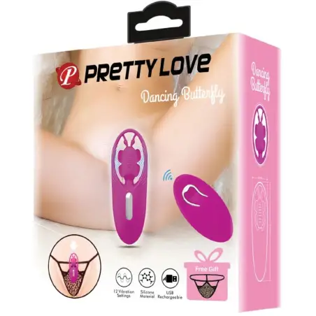 PRETTY LOVE - DANCING BUTTERFLY ESTIMULADOR PARA BRAGUITA CON CONTROL REMOTO LILA Vibradores control remoto