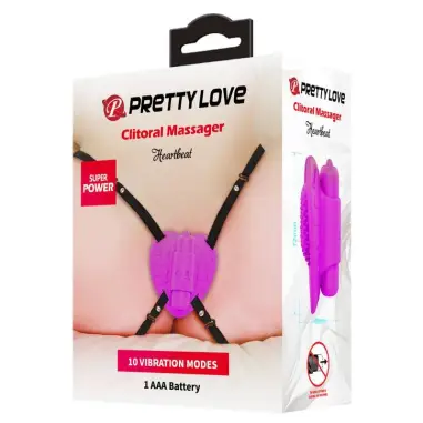 PRETTY LOVE - MASAJEADOR DE CLÍTORIS HEARTBEAT 10 MODOS DE VIBRACIÓN MORADO Estimuladores