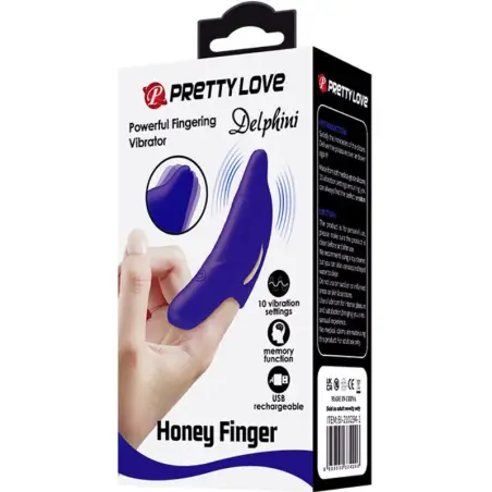 PRETTY LOVE - DELPHINI PODEROSO ESTIMULADOR DE DEDO AZUL OSCURO 
