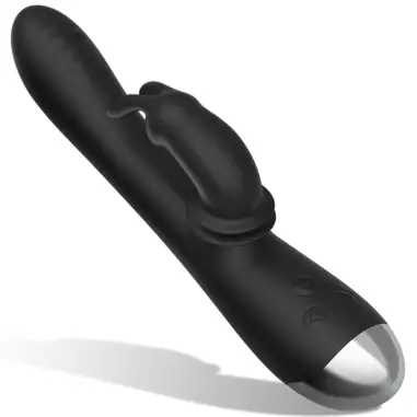 BLACK&SILVER - DJ. ADAM ESTIMULADOR RABBIT SILICONA RECARGABLE NEGRO 