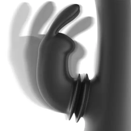 BLACK&SILVER - DJ. ADAM ESTIMULADOR RABBIT SILICONA RECARGABLE NEGRO 