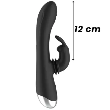 BLACK&SILVER - DJ. ADAM ESTIMULADOR RABBIT SILICONA RECARGABLE NEGRO 
