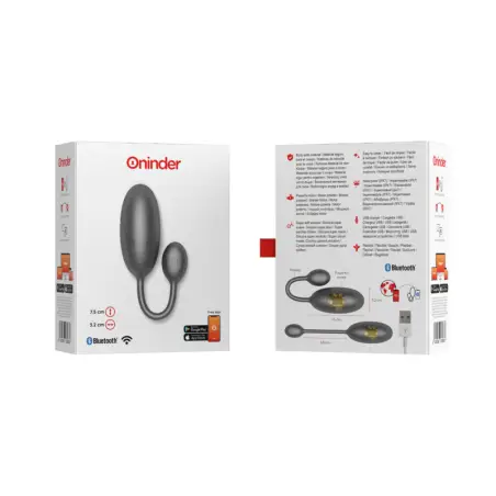 ONINDER - TOKYO HUEVO VIBRADOR NEGRO 7.5 X 3.2 CM - APP GRATUITA 
