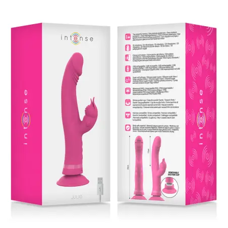 INTENSE - JULIO VIBRADOR RABBIT SILICONA ROSA 