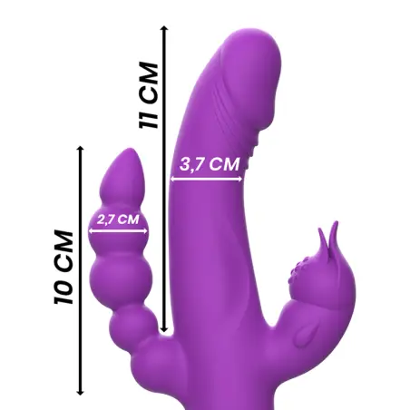 INTENSE - CASANOVA VIBRADOR RABBIT SILICONA TRIPLE MOTOR MORADO 