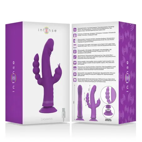 INTENSE - CASANOVA VIBRADOR RABBIT SILICONA TRIPLE MOTOR MORADO 